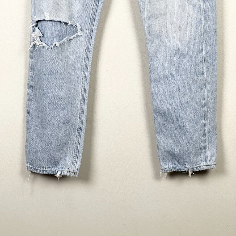 Agolde Riley Crop Distressed Shatter Jeans - Picture 6 of 10